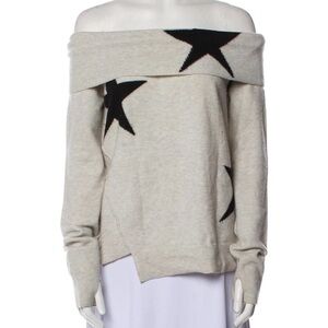 Pam & Gela Printed Off-The-Shoulder Sweater Small